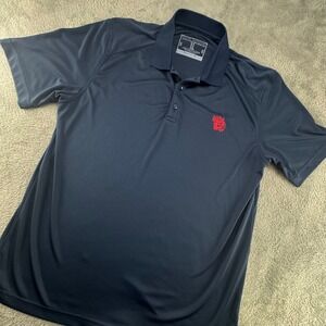 Savage Tacticians Polo Shirt Mens XL Navy Blue Excellent Performance Skull Logo